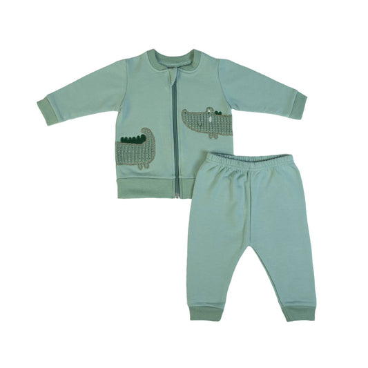 Green 2 piece crocodile set