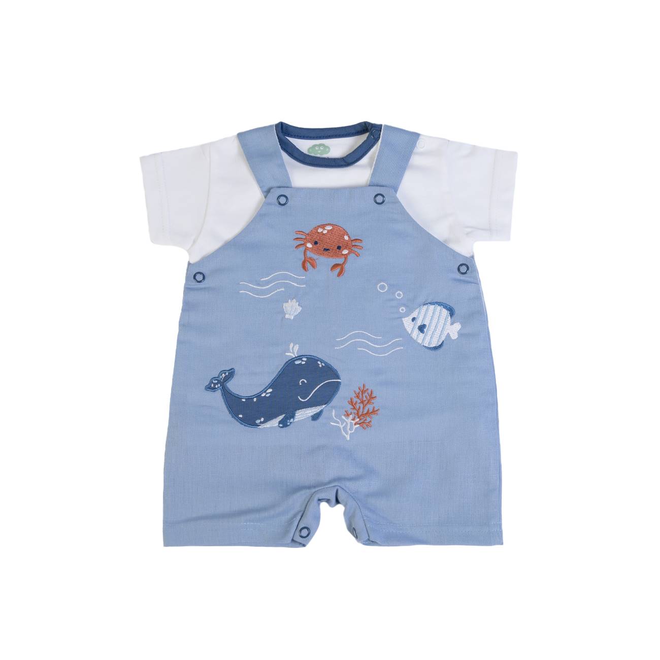 Baby Linen Dungarees and T-Shirt