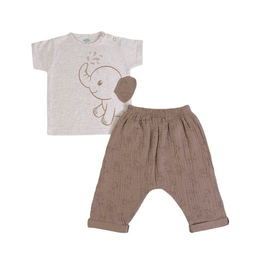 T Shirt & Muslin Pants Set