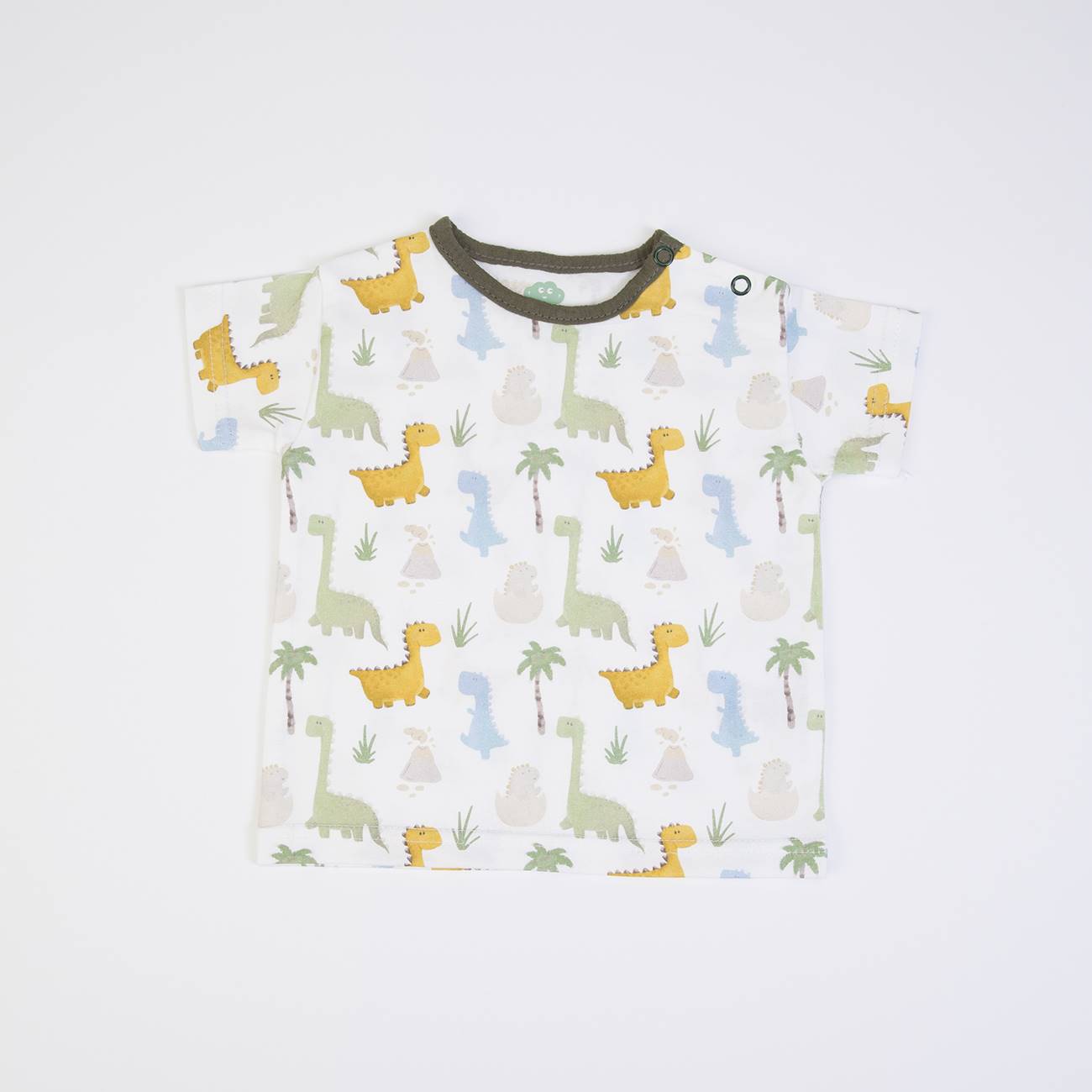 Muslin Dungarees and Dino T-Shirt