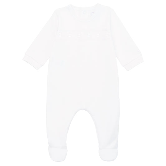 Heath White Babygrow