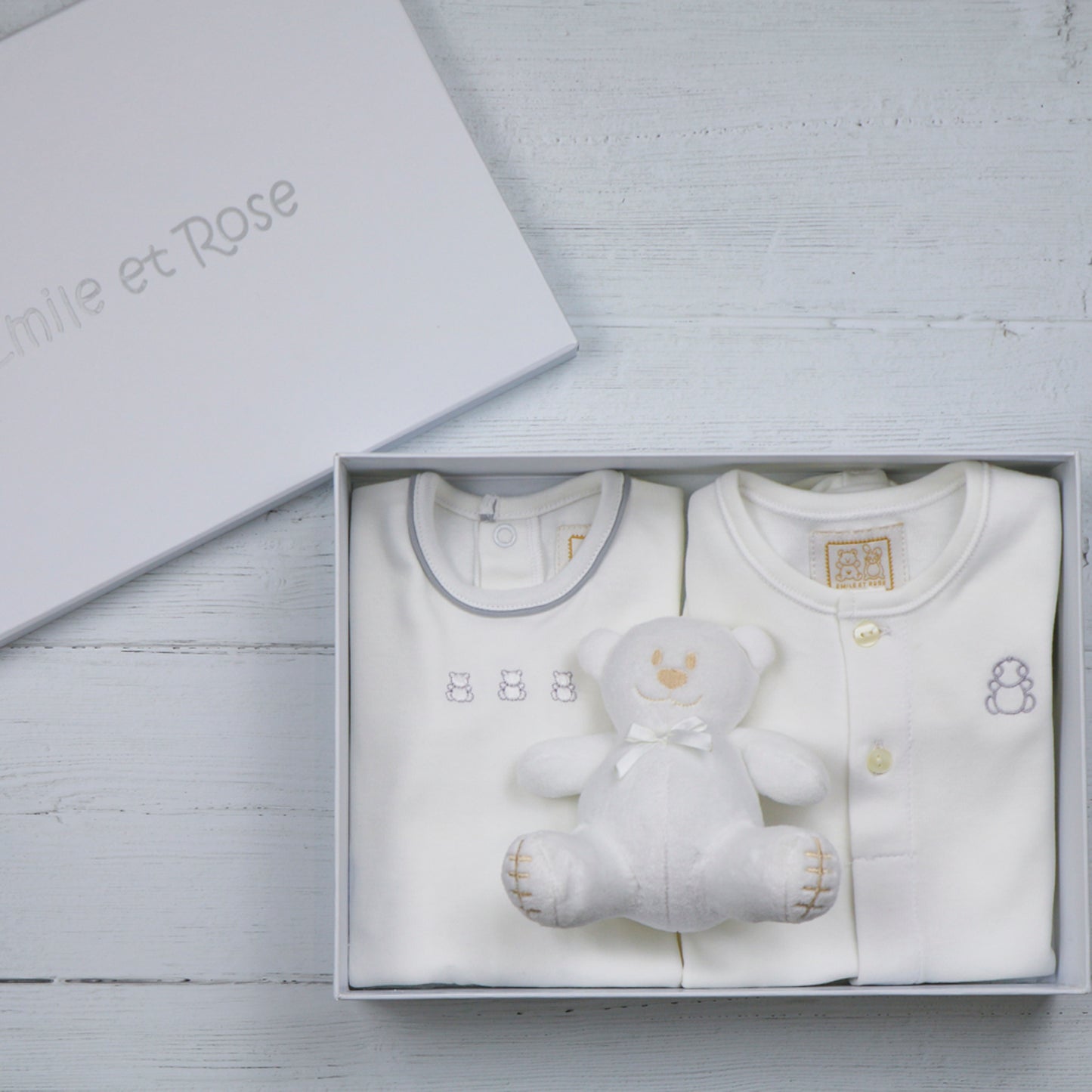 Tatum White Unisex Baby Gift Set