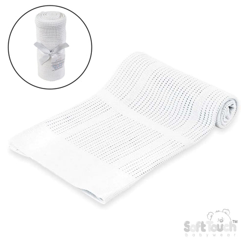 Cotton Cellular Blanket - White