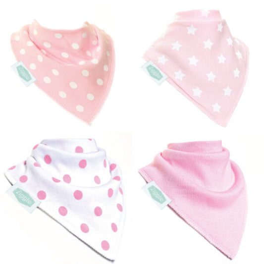 Pink and White Bib Set