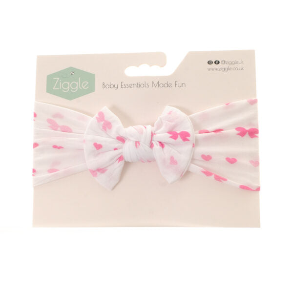 Hearts & Bows Print Top Bow Turban Headband