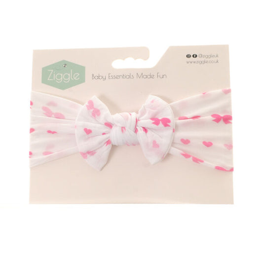 Hearts & Bows Print Top Bow Turban Headband