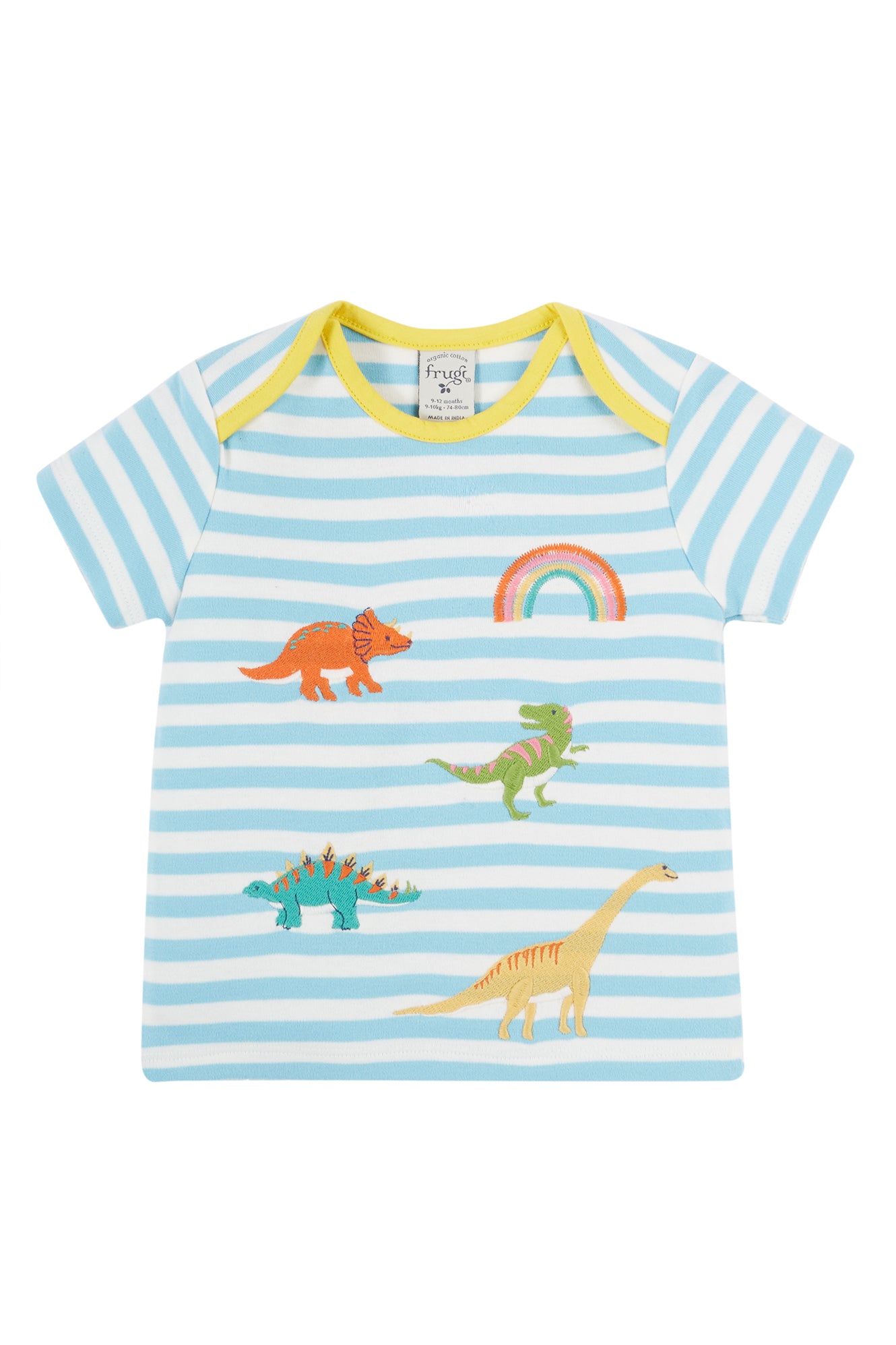 Bluebird Stripe/Dinosaur Applique T-Shirt