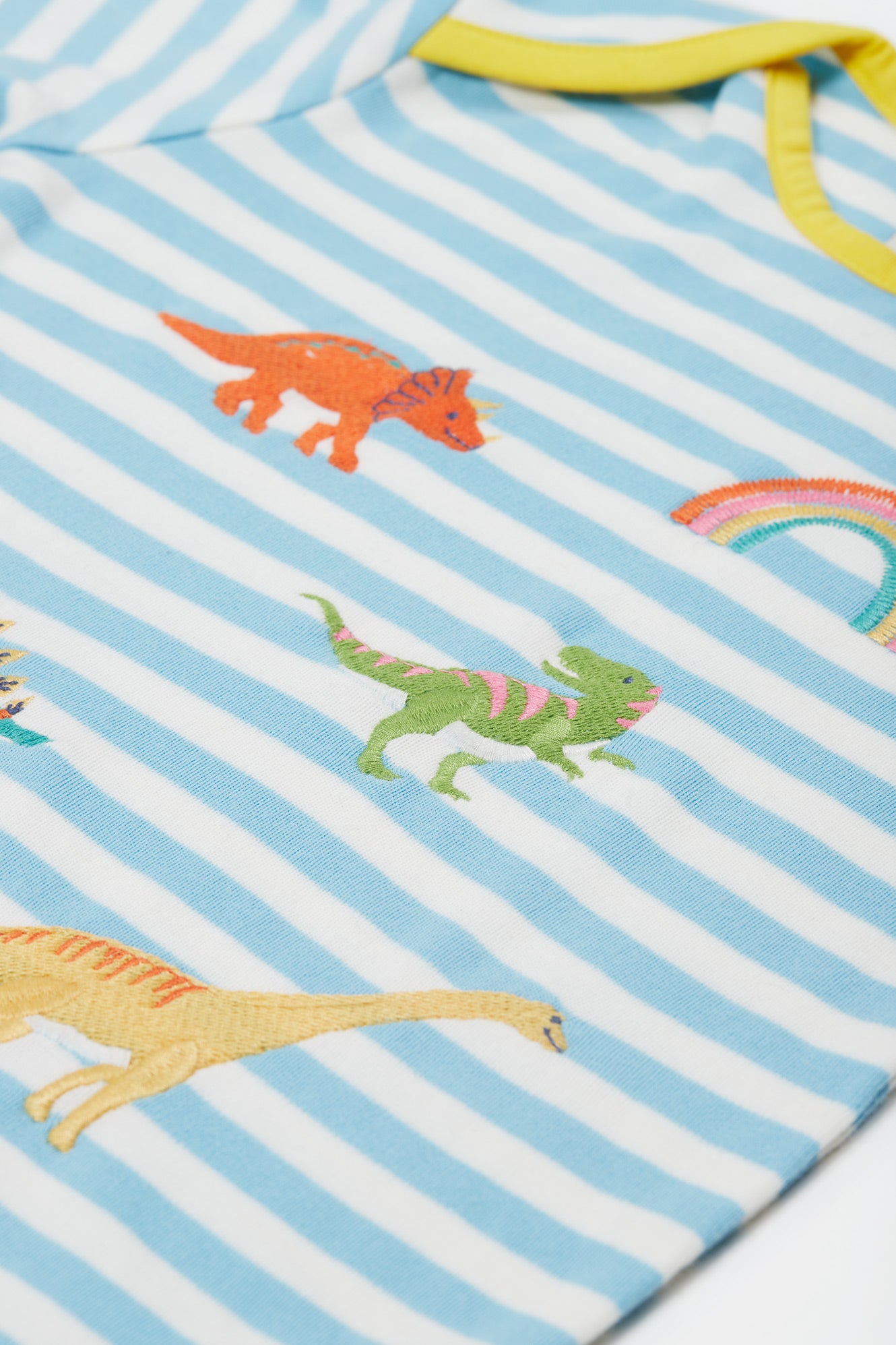 Bluebird Stripe/Dinosaur Applique T-Shirt