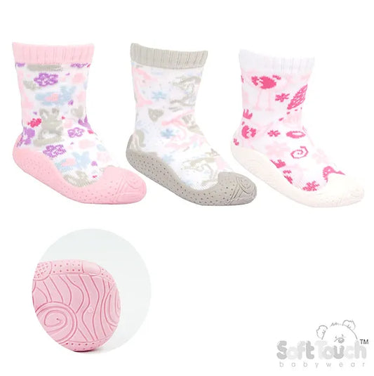 Girls Socks with rubberised sole